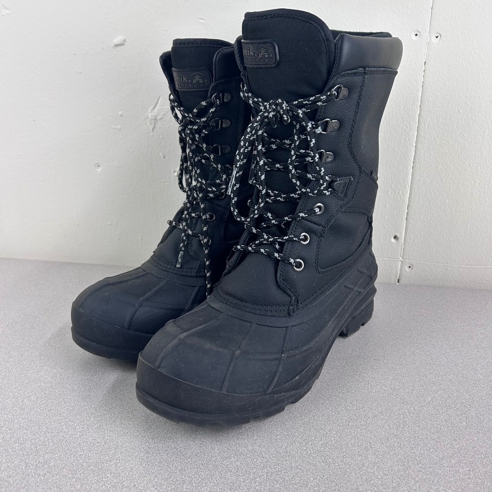 Kamik NationPro Winter Boots Mens 11/10 Black Waterproof Insulated Thinsulate *